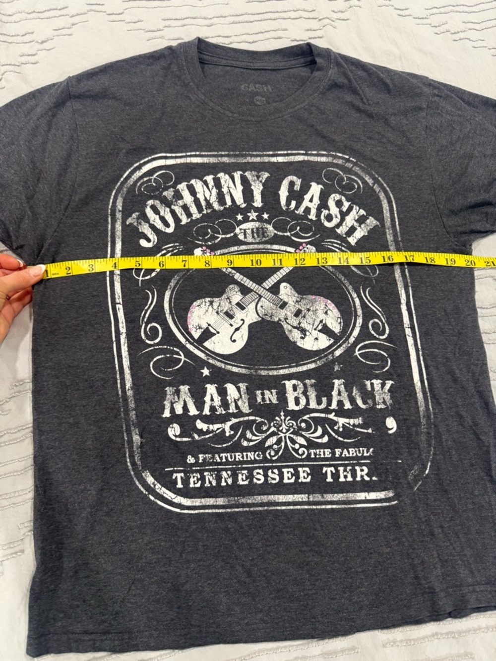 Johnny Cash 'Man in Black' Graphic Tee - Black Heather with Pink Accents - Picture 6 of 9